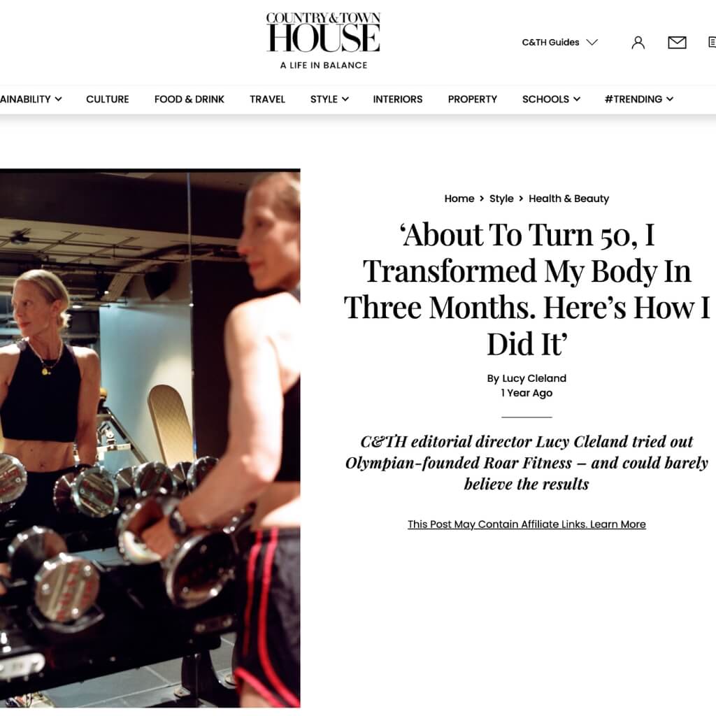 Roar Fitness featured in an article in Country & Town House