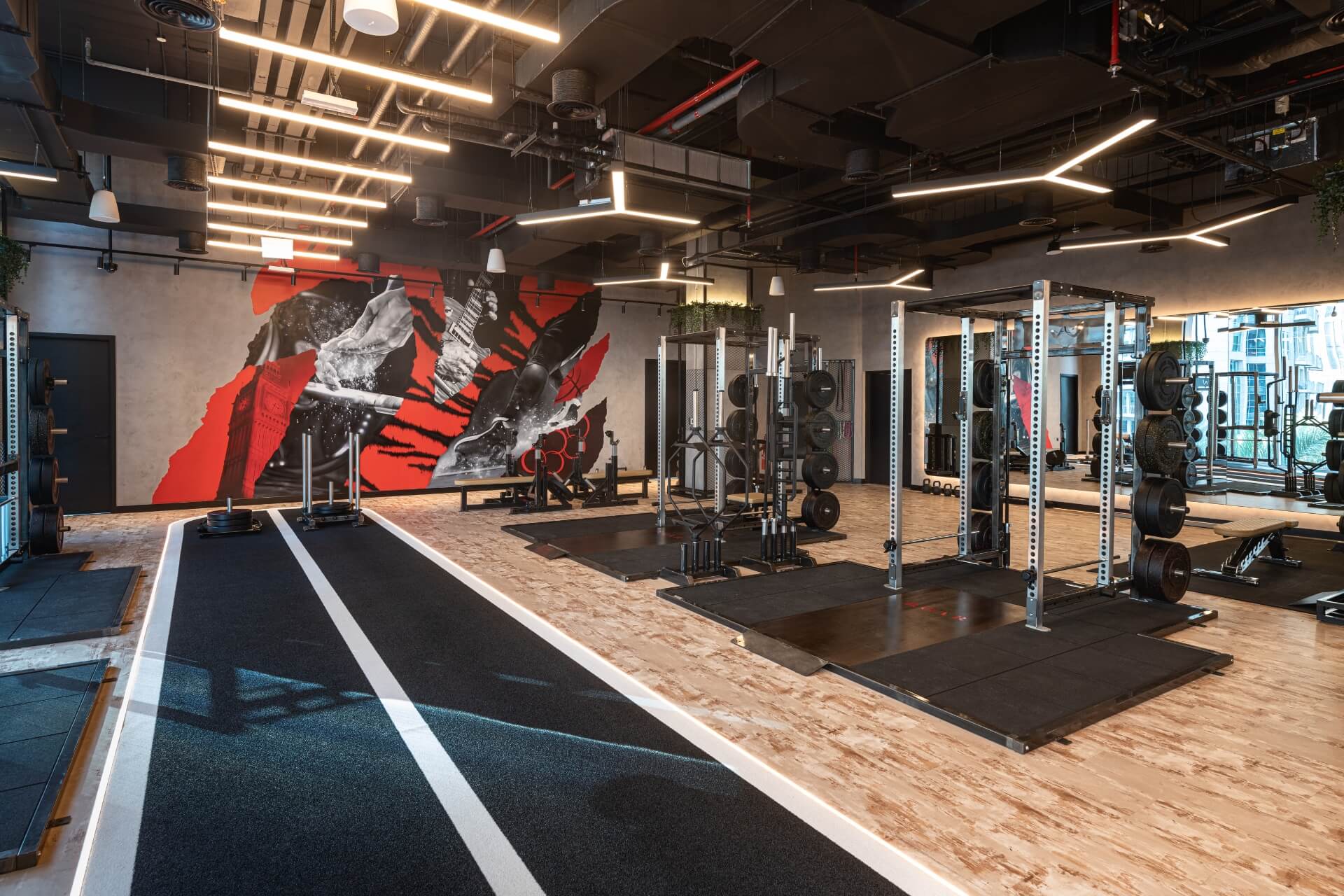 Strength training floor at the Roar Fitness gym in Downtown Dubai