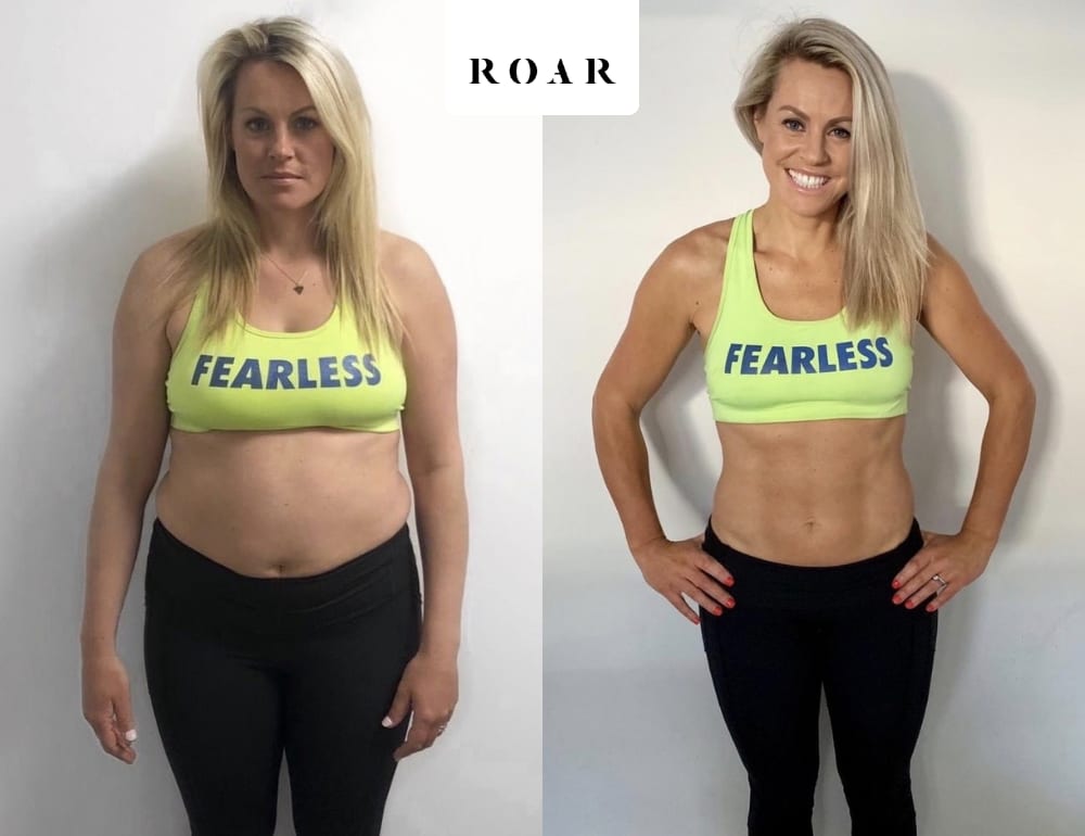 Chemmy's female body transformation, before and after personal training at ROAR Fitness London