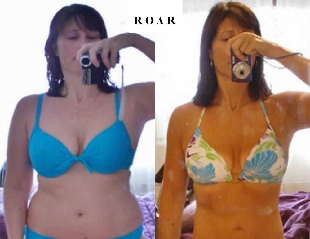 Louise before and after her female body transformation with ROAR Fitness London personal training