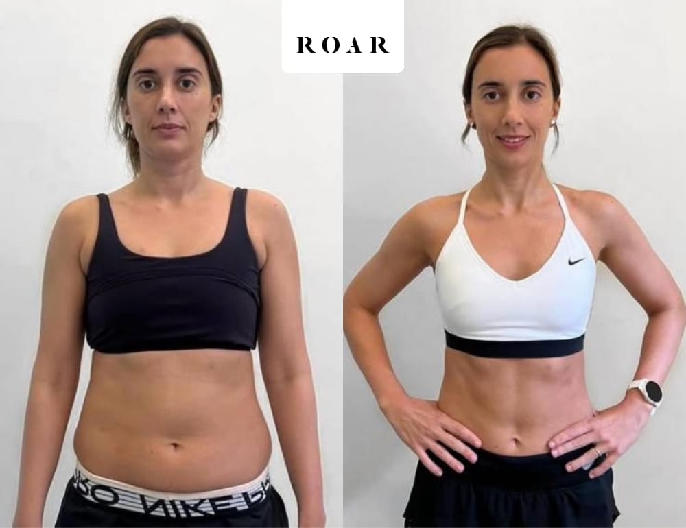 Marta before and after her female body transformation with ROAR Fitness London personal training