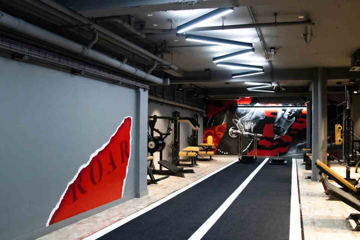 The gym floor and sprint track at ROAR Fitness Kensington
