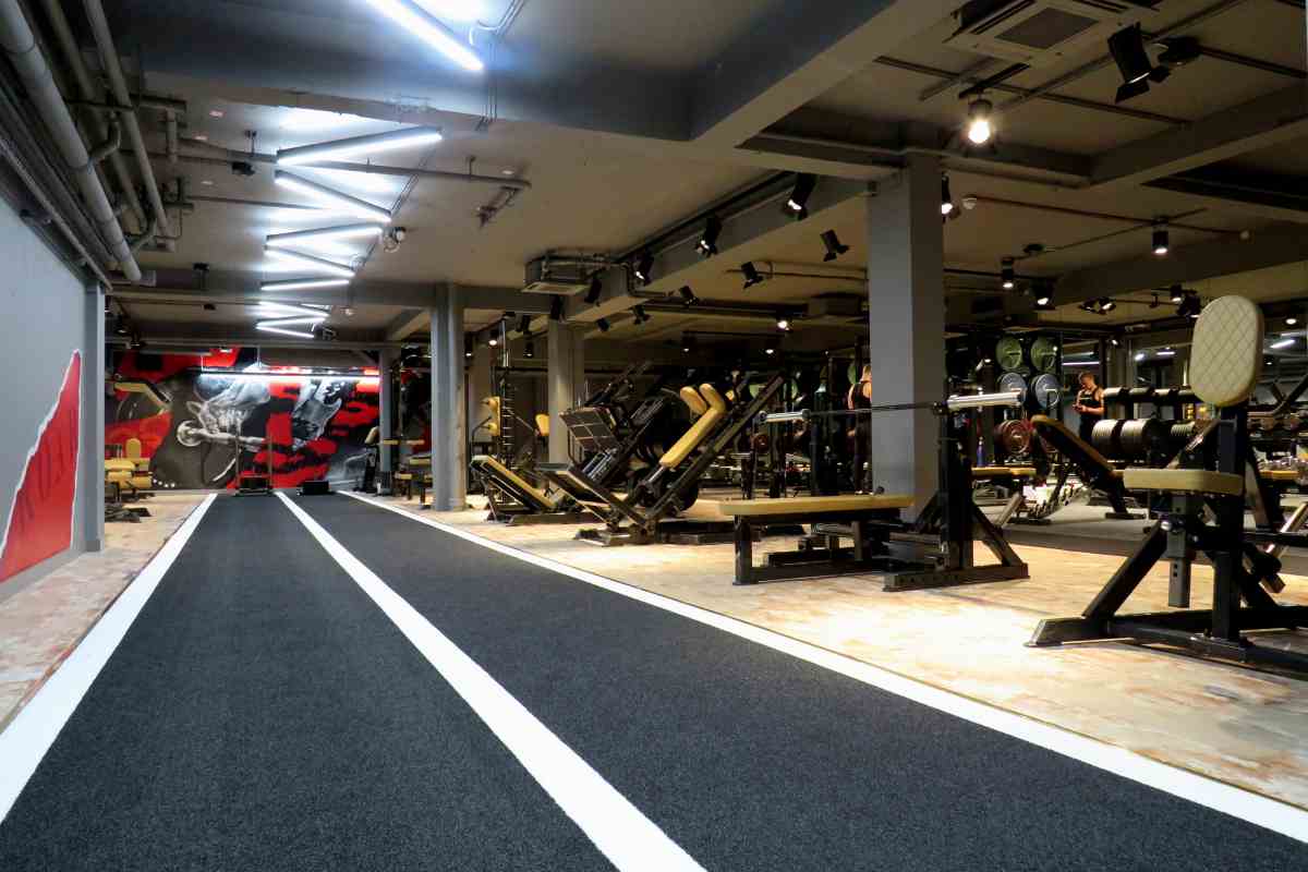 Training track and strength equipment at Roar Fitness Kensington