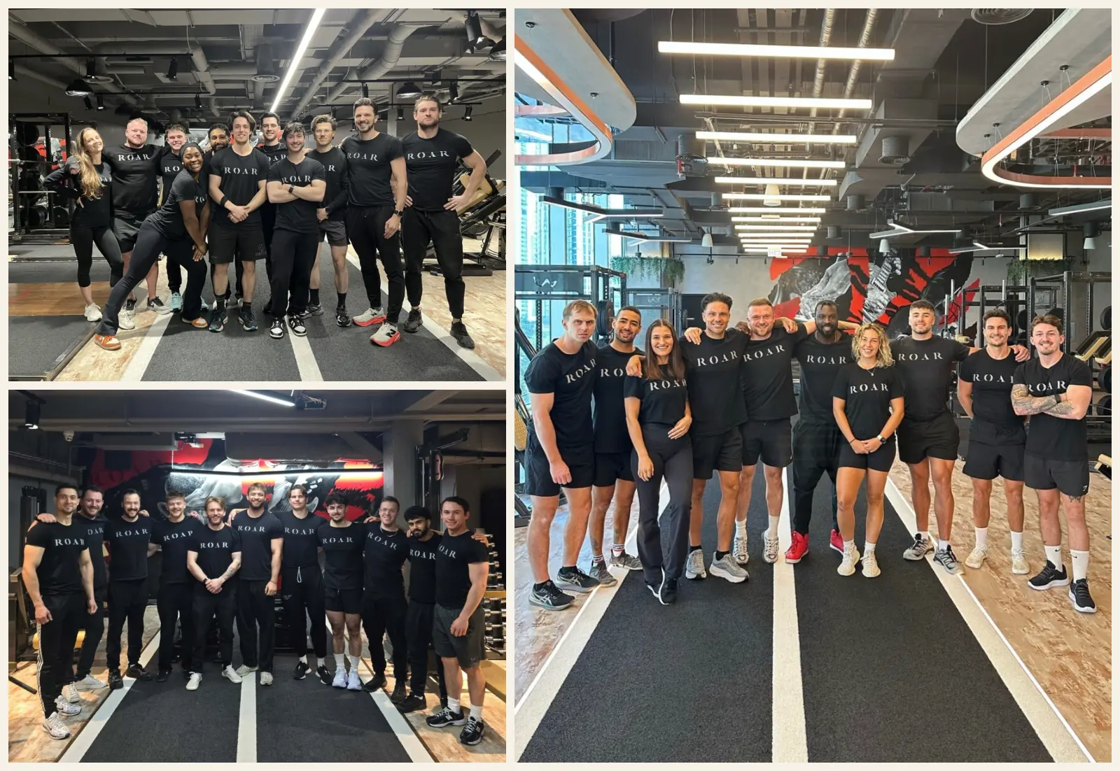 The Roar Fitness personal training teams at the City of London, Kensington and Downtown Dubai gyms