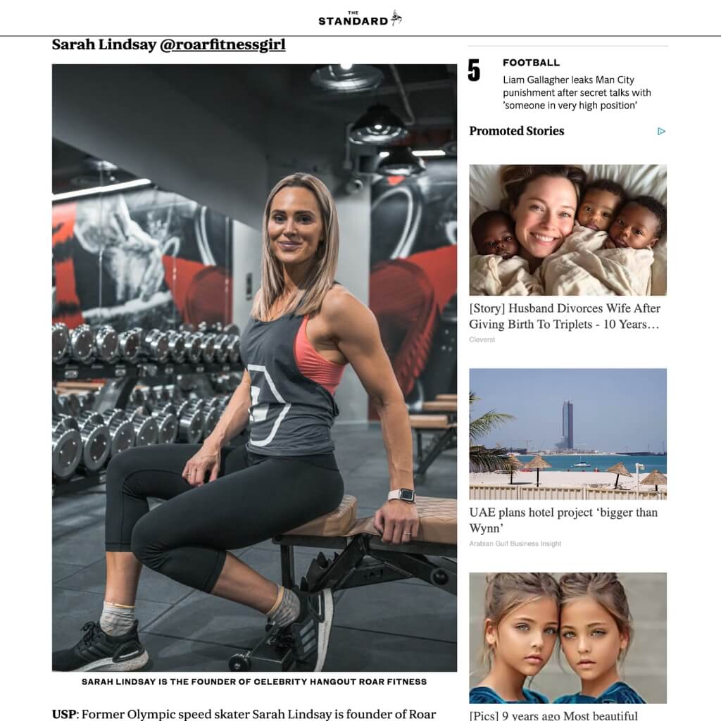 Roar Fitness featured in an article in The Standard