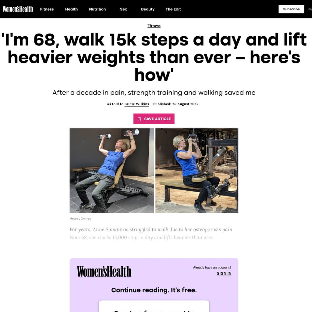Roar Fitness featured in an article in Women's Health magazine